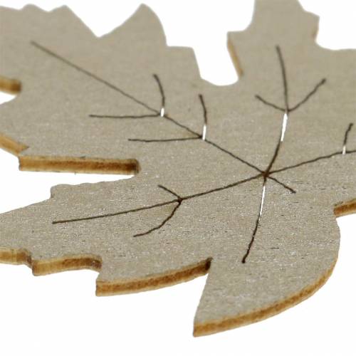Artículo Decoración dispersa hojas de arce amarillo, marrón, platino surtido 4cm 72 piezas