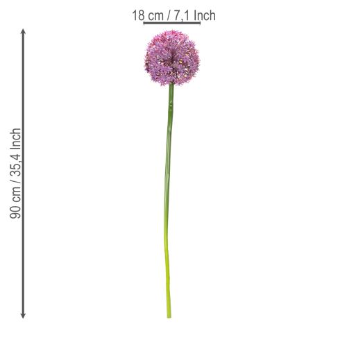 Artículo Flor de allium artificial, cebolla ornamental, elegante decoración de habitación, 90 cm