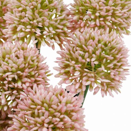 Floristik24 Flor artificial allium rosa 38cm artificial ornamental cebolla flor de seda en ramo 12pcs