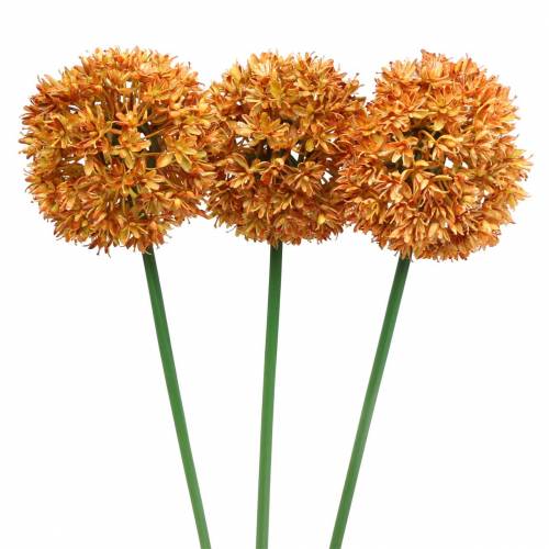 Floristik24 Cebolla ornamental Allium naranja artificial 70cm 3pcs