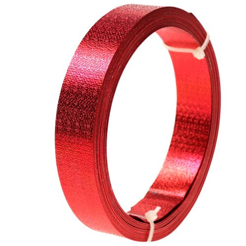 Floristik24 Cinta de aluminio alambre plano rojo 20mm 5m