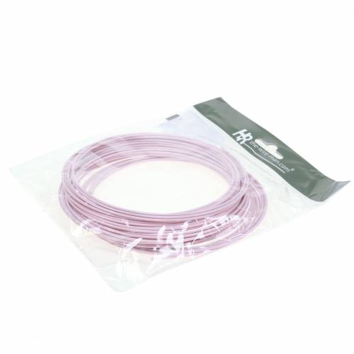 Floristik24 Alambre de aluminio Ø2mm rosa pastel 100g 12m