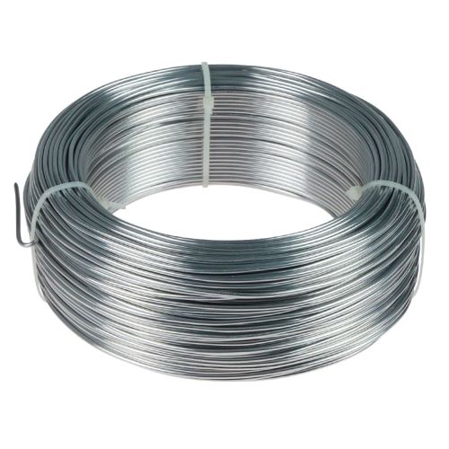 Floristik24 Alambre de aluminio alambre de aluminio 2mm alambre de joyería plata 118m 1kg