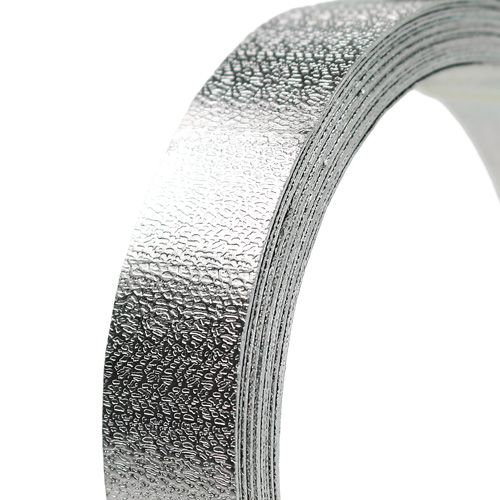 Cinta de aluminio alambre plano plateado mate 20mm 5m
