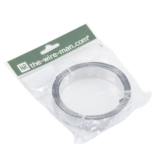 Artículo Cinta de aluminio alambre plano plateado mate 20mm 5m