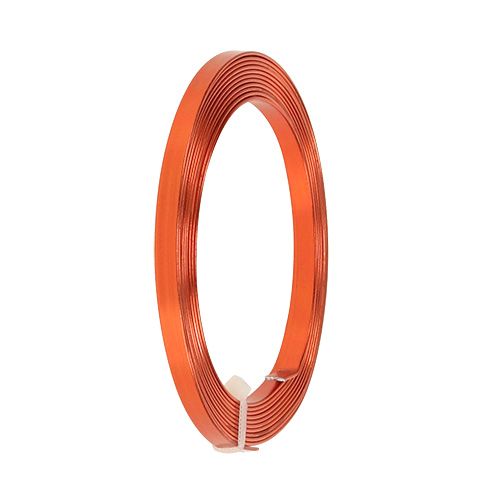 Floristik24 Alambre plano de aluminio naranja 5mm x 1mm 2,5m