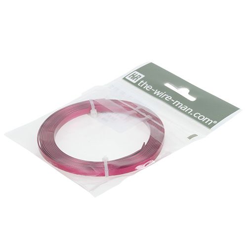Artículo Alambre plano de aluminio rosa 5 mm x 1 mm 2,5 m