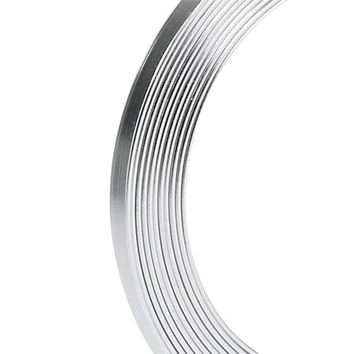 Artículo Alambre plano de aluminio plateado 5 mm x 1 mm 2,5 m