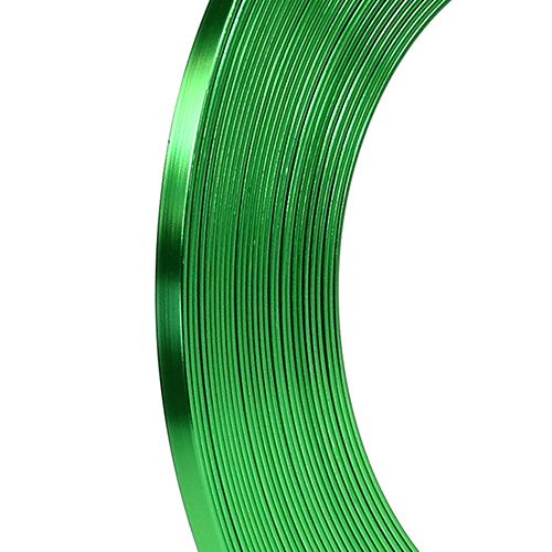 Floristik24 Alambre plano aluminio verde manzana 5mm 10m