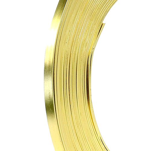 Alambre plano aluminio dorado 5mm 10m