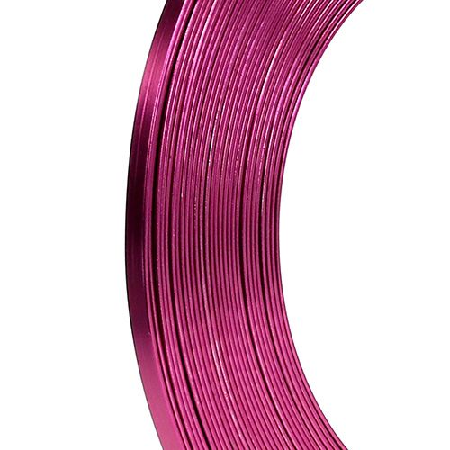 Floristik24 Alambre plano aluminio rosa 5mm 10m