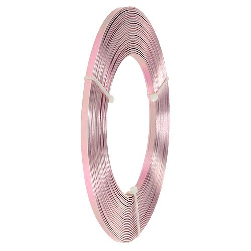 Artículo Alambre plano aluminio rosa 5mm 10m