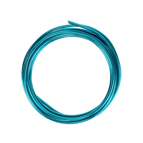 Floristik24 Alambre de aluminio 2mm turquesa 3m