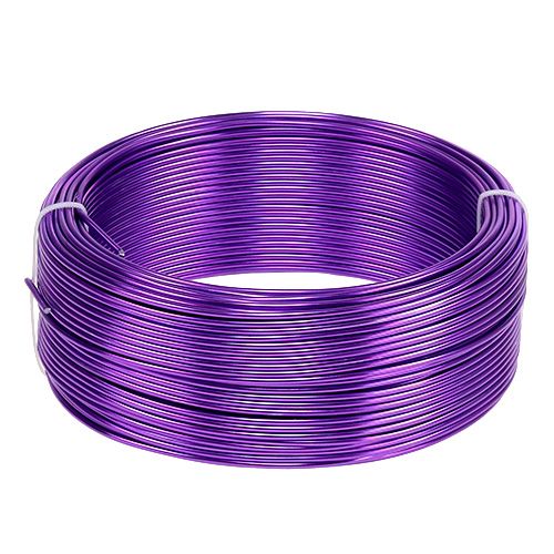 Floristik24 Alambre de aluminio Violeta Ø2mm 500g (60m)