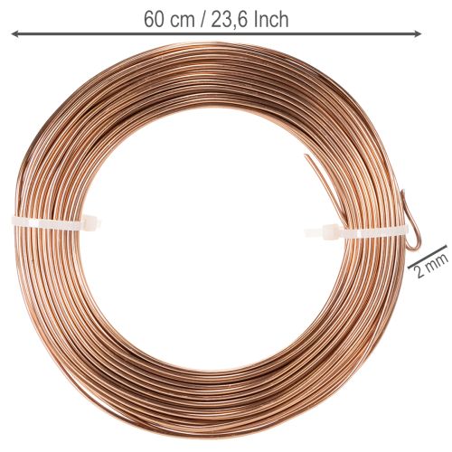 Alambre de aluminio de 2 mm para floristería y manualidades, 60 m, 500 g | Floristik24.es