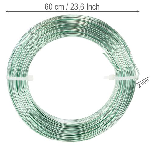 Alambre de aluminio de 2 mm, alambre decorativo para manualidades, 60 m, 500 g | Floristik24.es