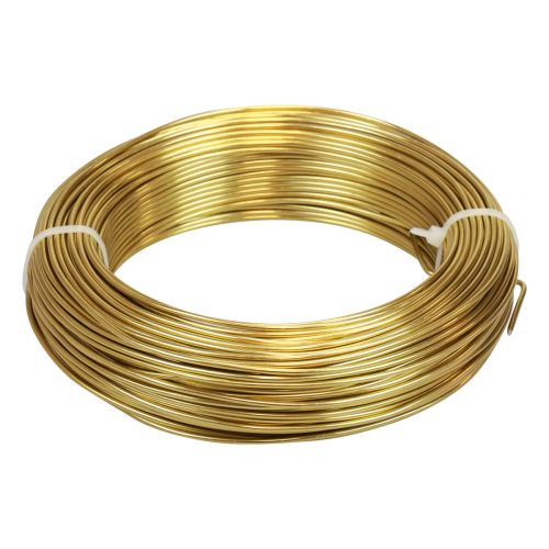 Floristik24 Alambre de aluminio Ø2mm 500g 60m oro