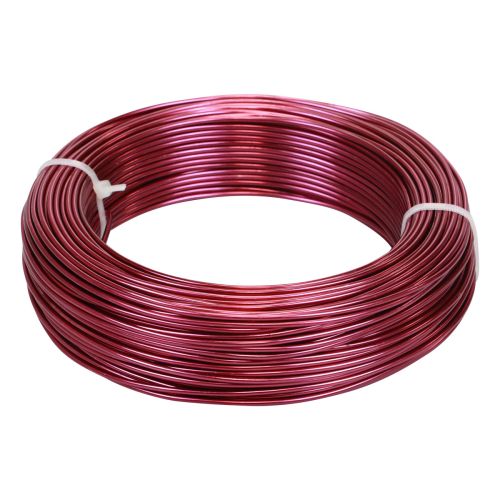 Floristik24 Alambre de aluminio Ø2mm 500g 60m rosa