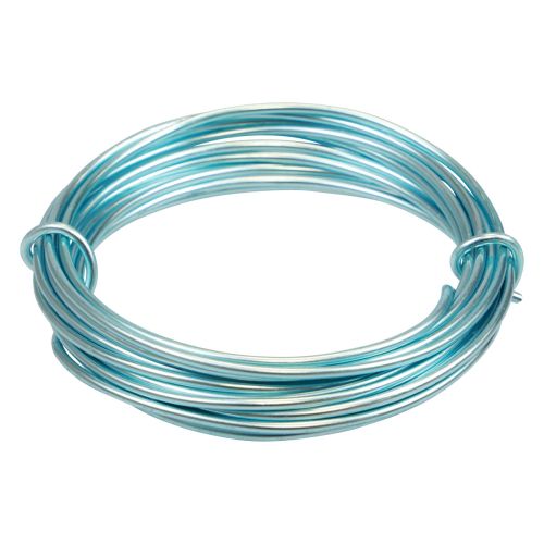 Floristik24 Alambre de aluminio 2mm alambre de aluminio azul claro alambre de joyería 3m