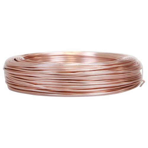 Artículo Alambre de aluminio de 2 mm, 60 m, 500 g, color oro rosa: alambre flexible para joyería, manualidades, decoración y floristería.
