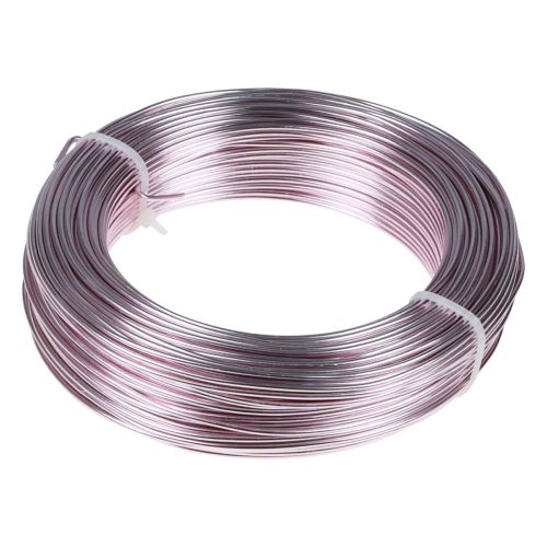 Floristik24 Alambre de aluminio Ø2mm alambre decorativo rosa redondo 480g