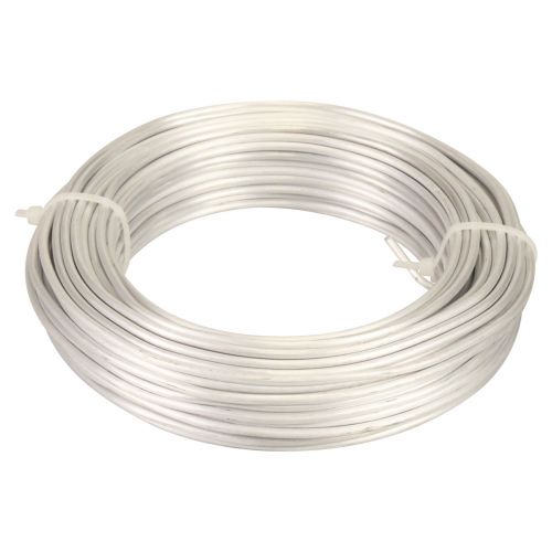 Floristik24 Alambre de aluminio alambre de aluminio 3mm alambre de joyería blanco-plata mate 500g