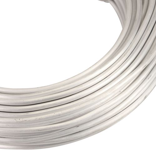 Floristik24 Alambre de aluminio alambre de aluminio 3mm alambre de joyería blanco-plata mate 500g