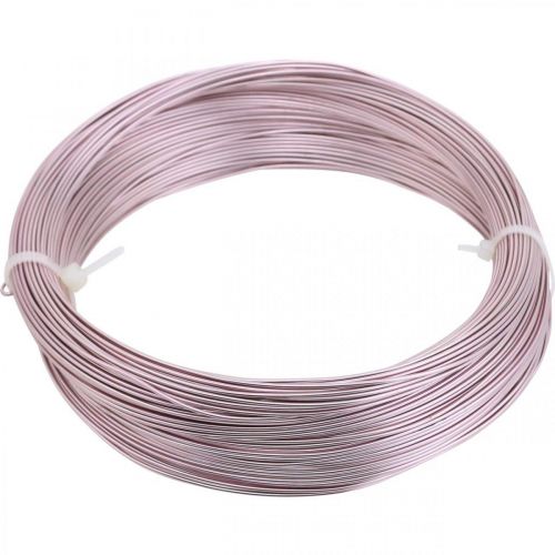 Floristik24 Alambre de aluminio Ø1mm alambre decorativo rosa redondo 120g