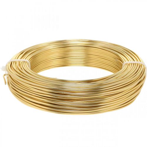 Artículo Alambre de aluminio dorado Ø2mm alambre deco craft alambre redondo 500g 60m