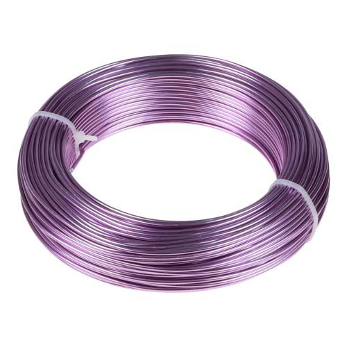 Artículo Alambre de aluminio violeta Ø2mm alambre para joyería lavanda redondo 500g 60m