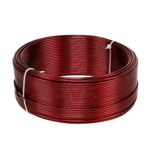 Floristik24 Alambre de aluminio rojo Ø2mm 500g (60m)