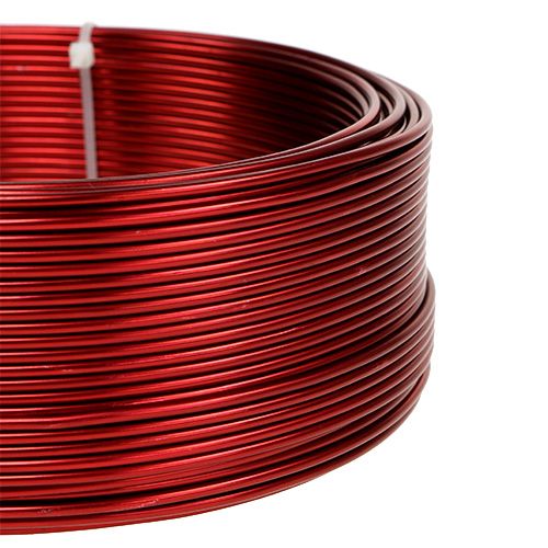 Floristik24 Alambre de aluminio rojo Ø2mm 500g (60m)