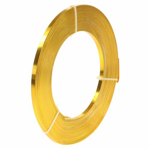 Artículo Alambre plano de aluminio 5mm 10m alambre amarillo artesanal