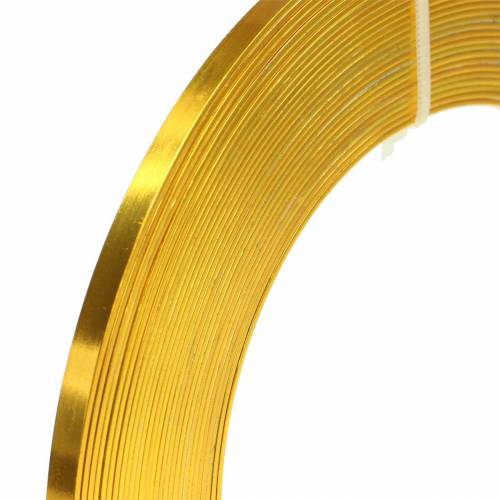 Floristik24 Alambre plano de aluminio 5mm 10m alambre amarillo artesanal