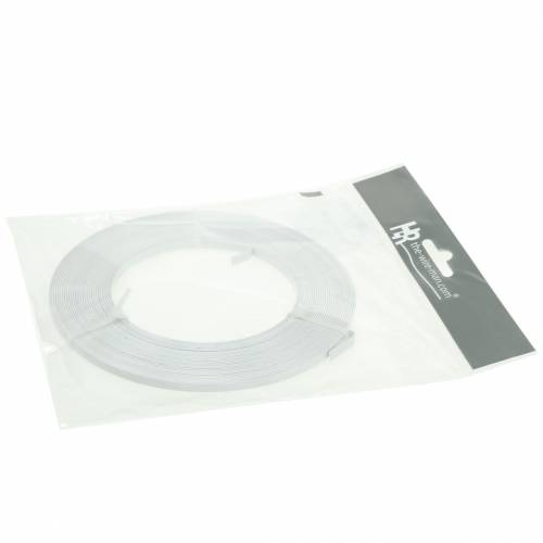 Floristik24 Alambre plano de aluminio 5 mm 10 m Alambre blanco para abalorios