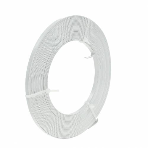 Floristik24 Alambre plano de aluminio 5 mm 10 m Alambre blanco para abalorios