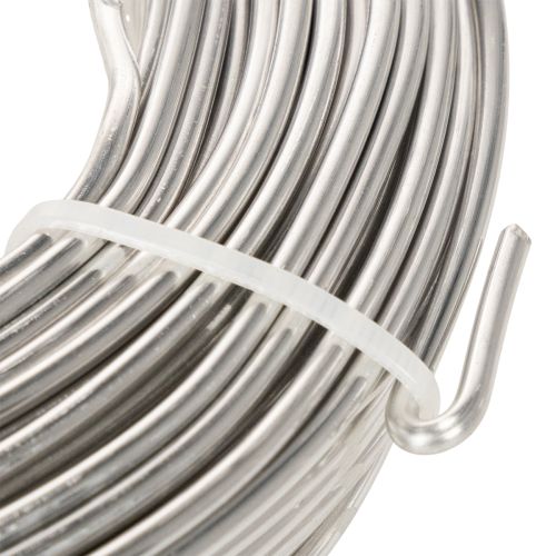 Alambre de aluminio, plateado, 3 mm, alambre para manualidades para proyectos creativos, 1 kg | Floristik24.es