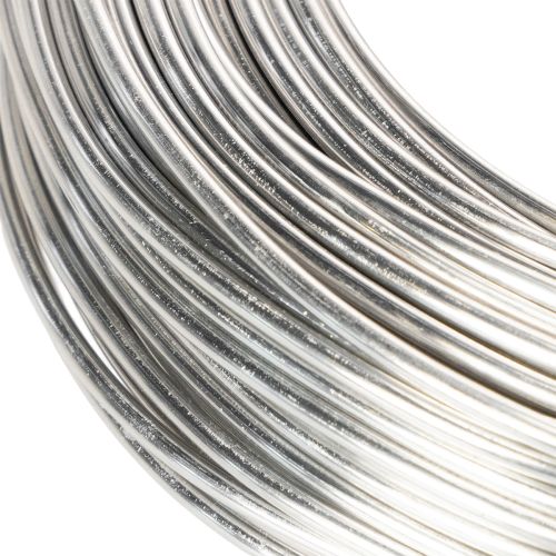 Alambre de aluminio, plateado, 3 mm, alambre para manualidades para proyectos creativos, 1 kg | Floristik24.es