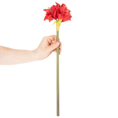 Flor artificial de amarilis roja con tallo, decoración floral para Navidad, 50 cm. | Floristik24.es