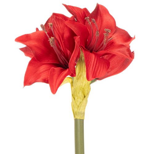 Flor artificial de amarilis roja con tallo, decoración floral para Navidad, 50 cm. | Floristik24.es