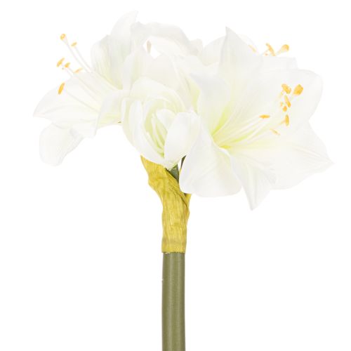 Flor artificial de amarilis, blanca, con tallo, Adviento y Navidad, 50 cm | Floristik24.es
