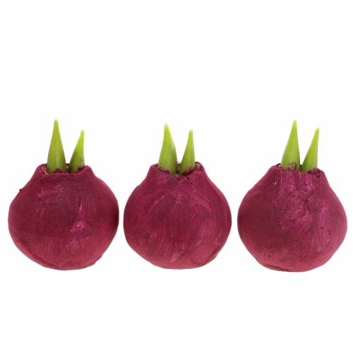 Floristik24 Bombilla Amarilis Artificial Borgoña H12.5cm 3pcs