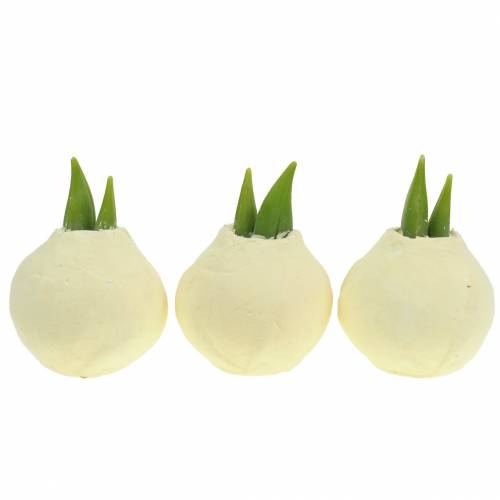 Floristik24 Tubérculo de amarilis artificial blanco 12.5cm 3pcs