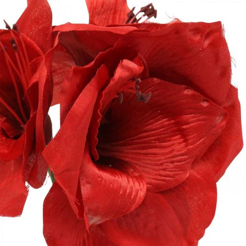 Artículo Amarilis flor de seda artificial roja con tres flores Al. 40 cm