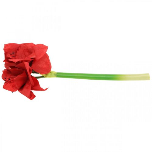 Floristik24 Amarilis flor de seda artificial roja con tres flores Al. 40 cm