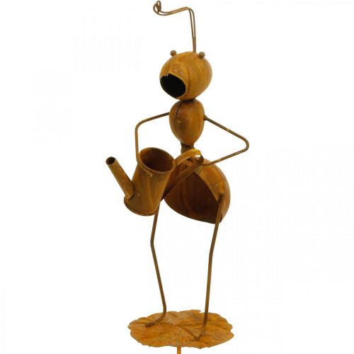 Floristik24 Hormiga de tapón decorativo, decoración de cama, hormiga con regadera, pátina de tapón de flor