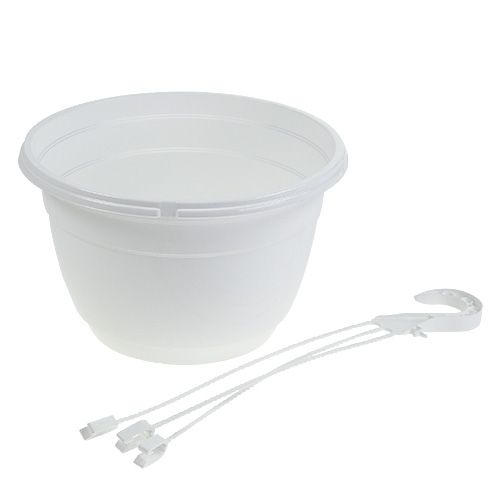 Artículo Cesta colgante de flores 25cm blanco