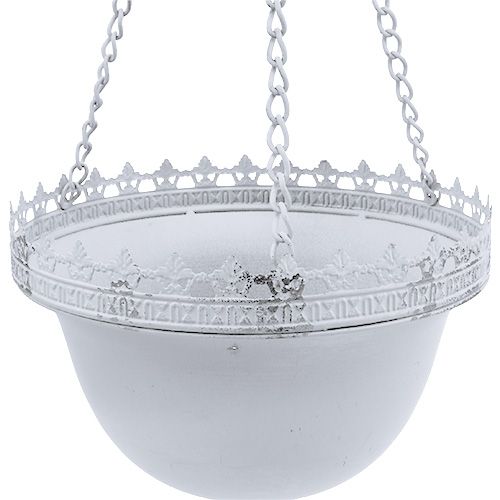 Floristik24 Lámpara colgante colgante blanca Ø23cm H21cm