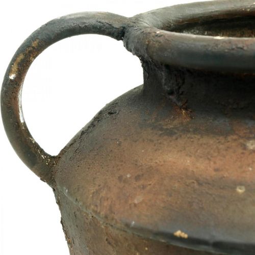 Floristik24 Ánfora aspecto antiguo para jarrón de plantación de metal decoración de jardín Al 29cm