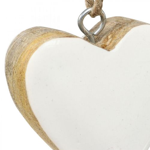 Floristik24 Colgante corazones de madera corazones decorativos blanco Ø5-5.5cm 12pcs